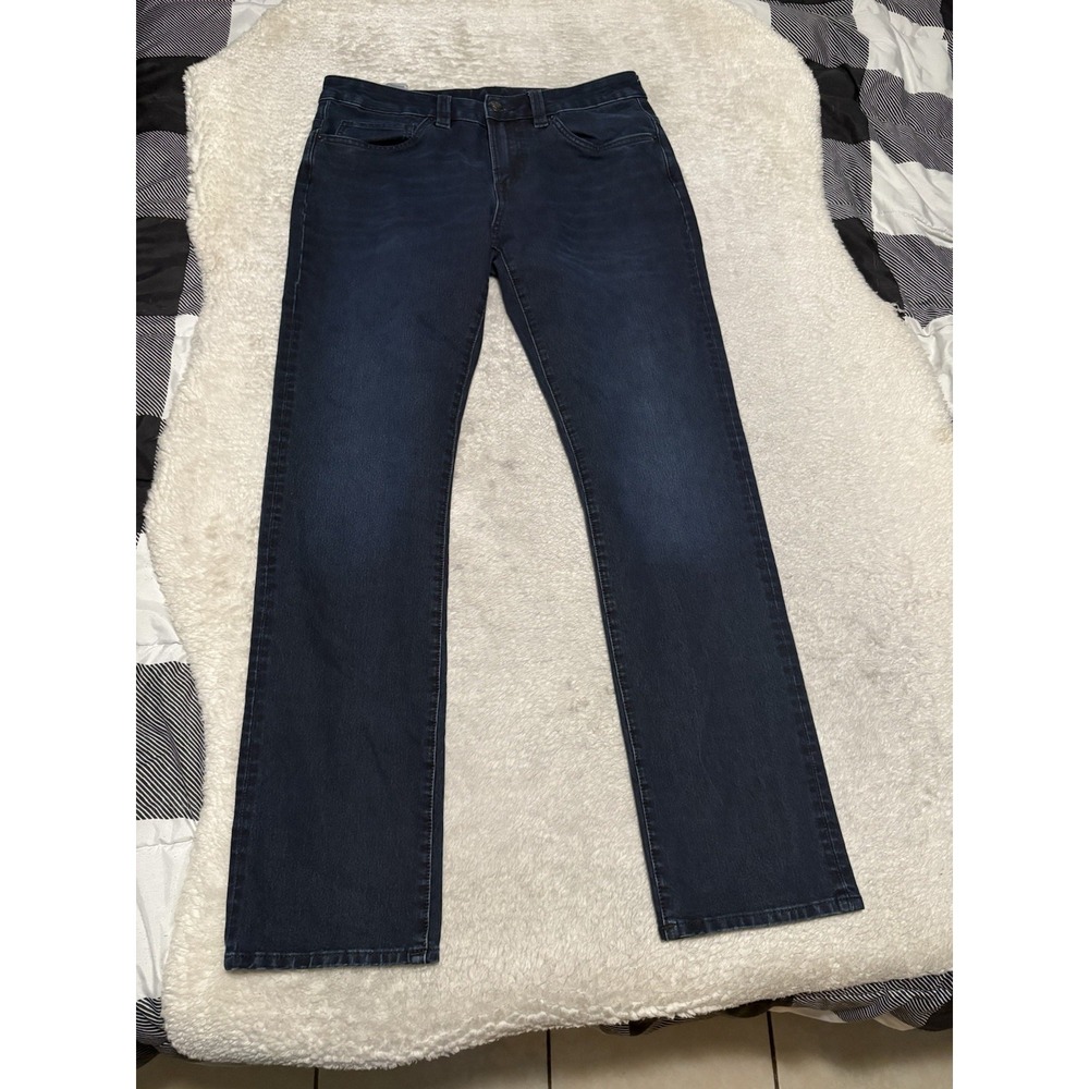 Buffalo David Bitton Mens Slim Ash Blue Jeans Size 32x32 Pants Stretch Dark Wash
